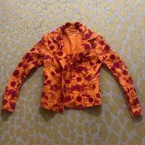 Johnny Was Orange/pink floral blazer